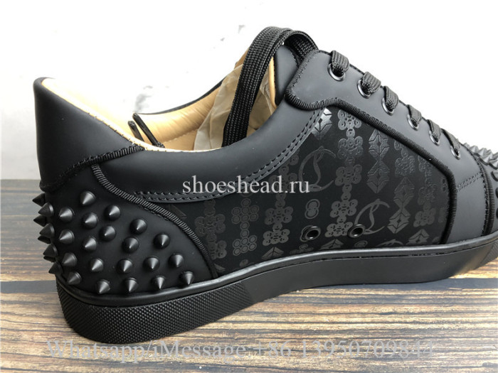 Christian Louboutin Spike Flat Low Top Sneaker Black