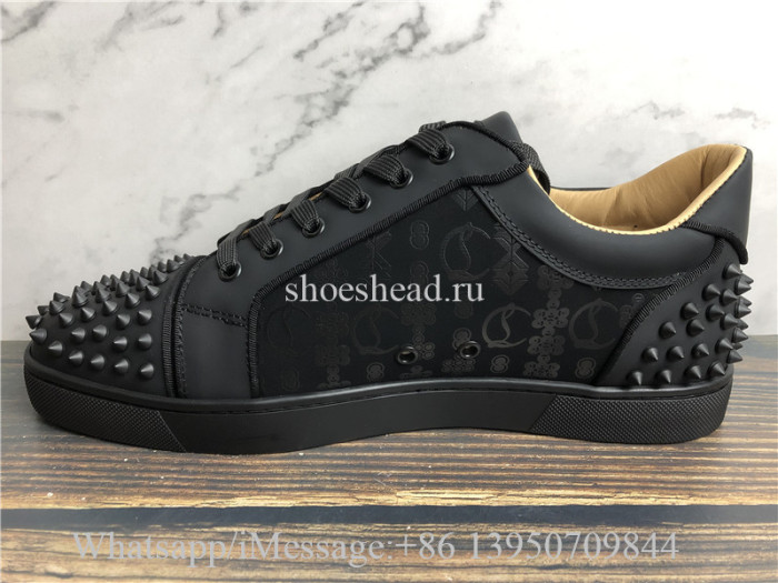 Christian Louboutin Spike Flat Low Top Sneaker Black