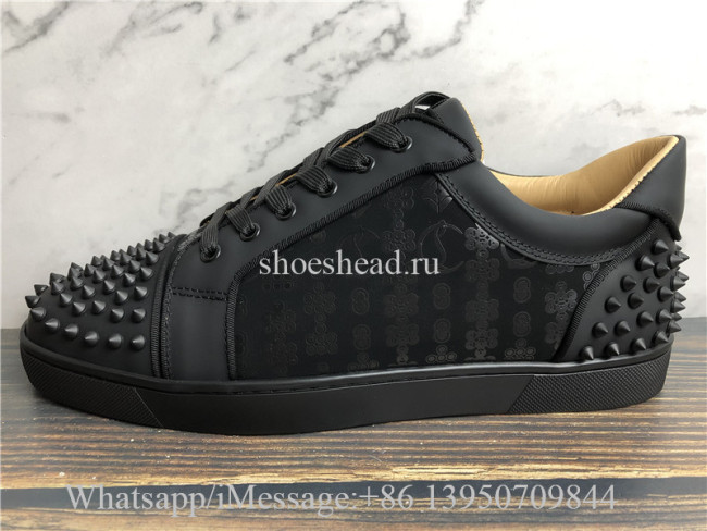 Christian Louboutin Spike Flat Low Top Sneaker Black