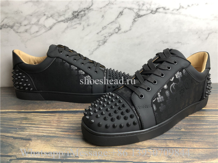 Christian Louboutin Spike Flat Low Top Sneaker Black