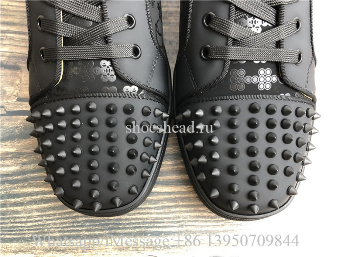 Christian Louboutin Spike Flat Low Top Sneaker Black