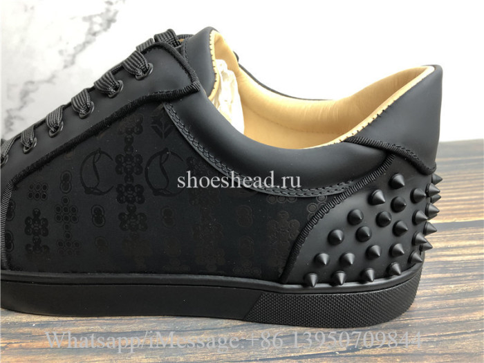 Christian Louboutin Spike Flat Low Top Sneaker Black