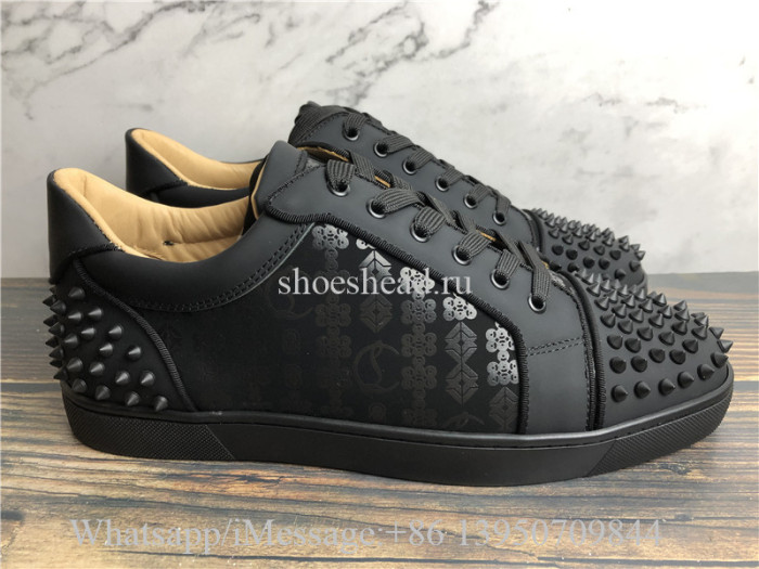 Christian Louboutin Spike Flat Low Top Sneaker Black