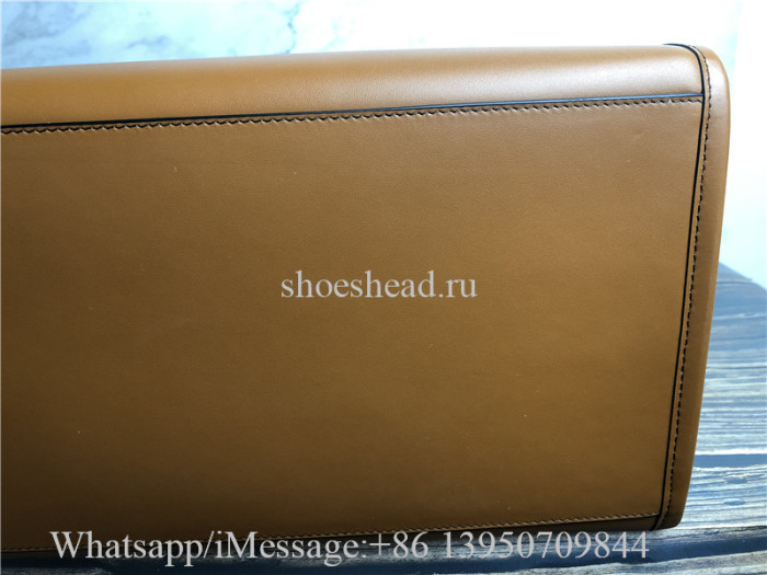 Original Fendi Calfskin Plexiglass Medium Sunshine Brown Leather Shopper Tote Bag