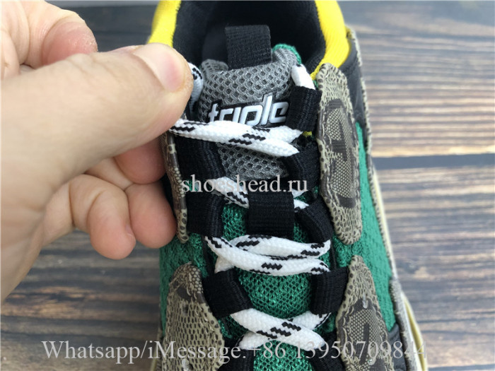 Gucci x Balenciaga Hacker Triples S Sneaker Green Yellow Grey