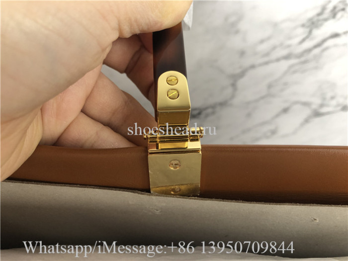 Original Fendi Calfskin Plexiglass Medium Sunshine Brown Leather Shopper Tote Bag