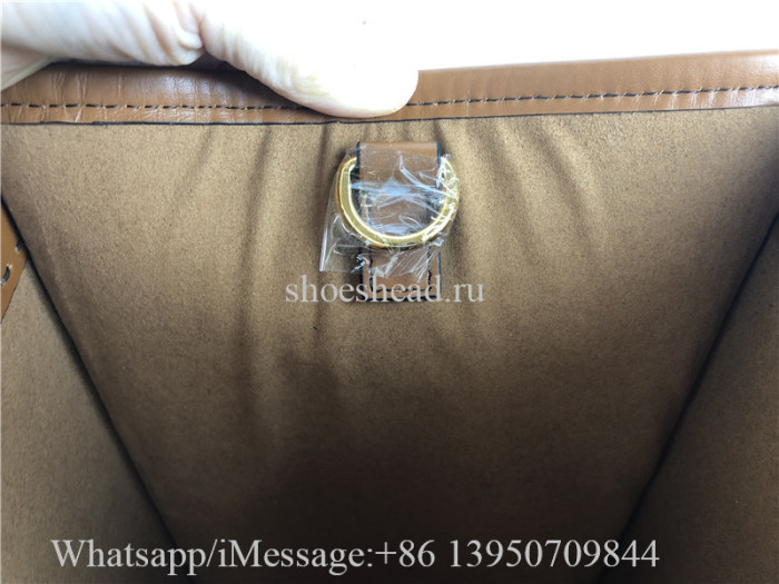 Original Fendi Calfskin Plexiglass Medium Sunshine Brown Leather Shopper Tote Bag