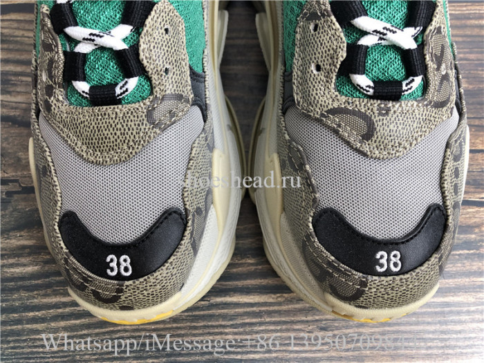 Gucci x Balenciaga Hacker Triples S Sneaker Green Yellow Grey