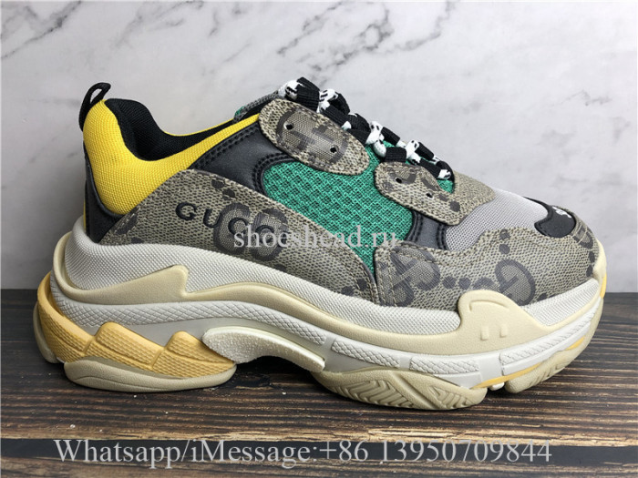 Gucci x Balenciaga Hacker Triples S Sneaker Green Yellow Grey