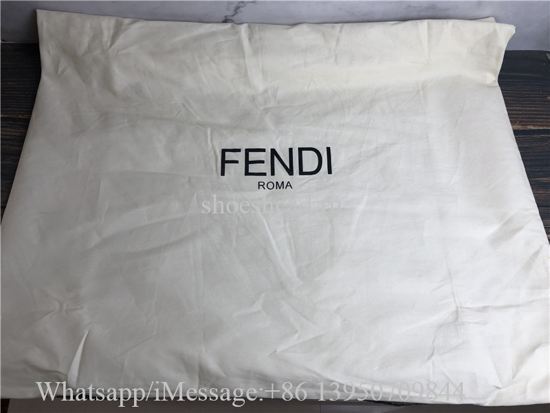 Original Fendi Calfskin Plexiglass Medium Sunshine Brown Leather Shopper Tote Bag
