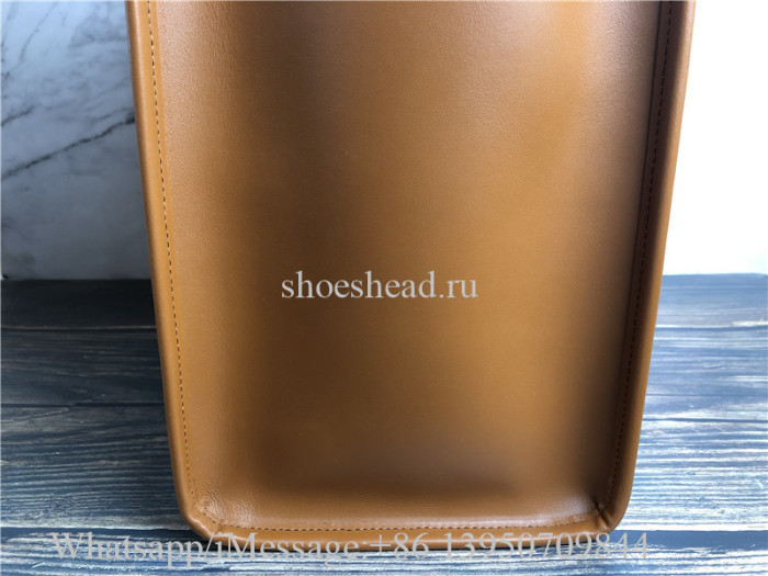 Original Fendi Calfskin Plexiglass Medium Sunshine Brown Leather Shopper Tote Bag