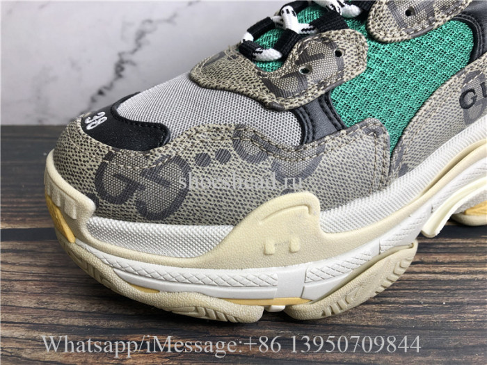 Gucci x Balenciaga Hacker Triples S Sneaker Green Yellow Grey