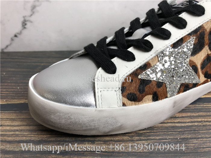 Golden Goose Superstar Leopard Sneaker With Pink Tab