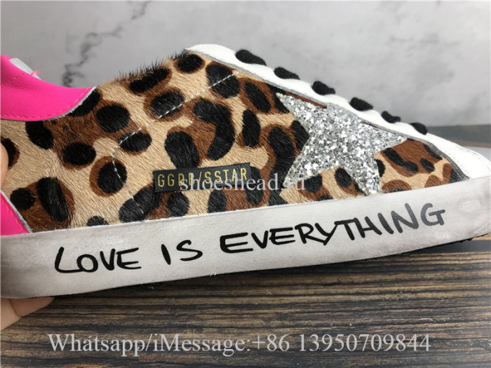 Golden Goose Superstar Leopard Sneaker With Pink Tab