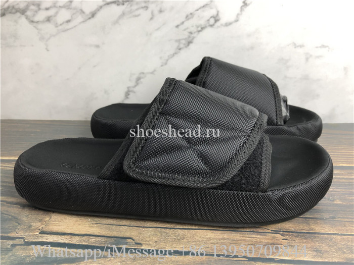 Yeezy Pre-owned Season 6 Black Nylon Flat Sandals Slipper