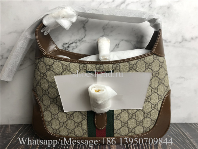 Original Gucci Jackie 1961 Small GG Supreme Canvas Shoulder Bag