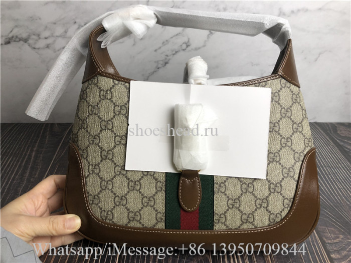 Original Gucci Jackie 1961 Small GG Supreme Canvas Shoulder Bag