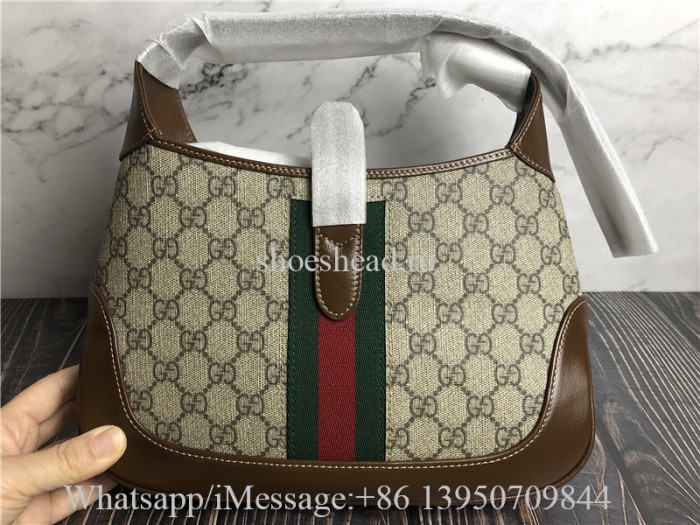 Original Gucci Jackie 1961 Small GG Supreme Canvas Shoulder Bag