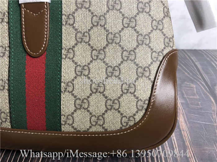 Original Gucci Jackie 1961 Small GG Supreme Canvas Shoulder Bag