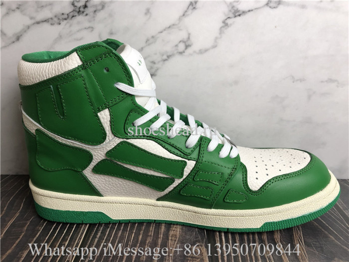 Amiri Green And White Skeleton High Top Sneaker