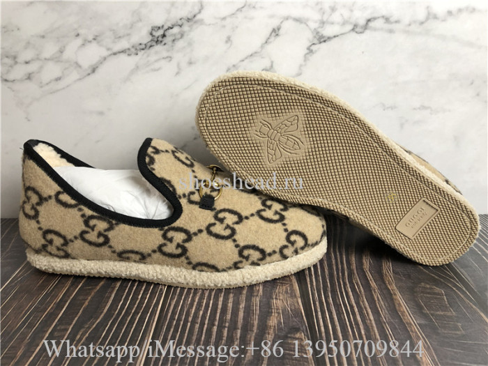 Gucci Wool Fria Logo Espadrille Loafers