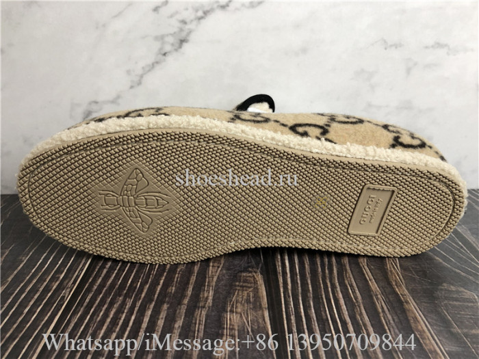 Gucci Wool Fria Logo Espadrille Loafers