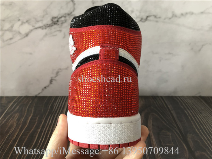 Air Jordan 1 Retro High High Red Dior Glitter