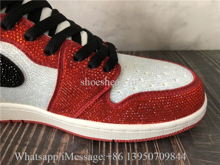 Air Jordan 1 Retro High High Red Dior Glitter