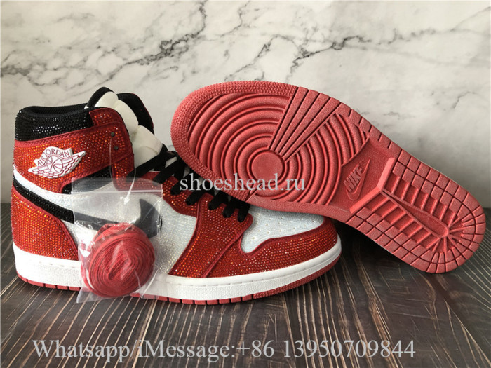 Air Jordan 1 Retro High High Red Dior Glitter