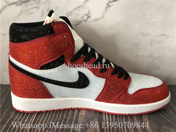 Air Jordan 1 Retro High High Red Dior Glitter