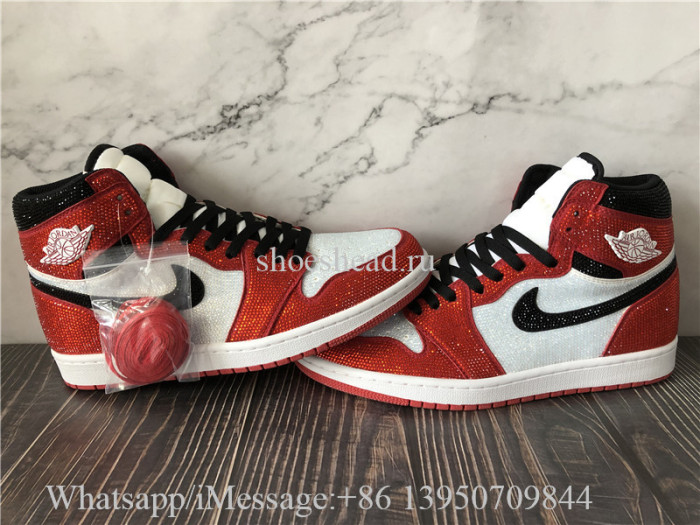 Air Jordan 1 Retro High High Red Dior Glitter