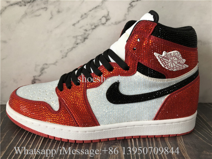 Air Jordan 1 Retro High High Red Dior Glitter