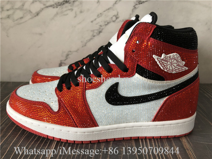 Air Jordan 1 Retro High High Red Dior Glitter