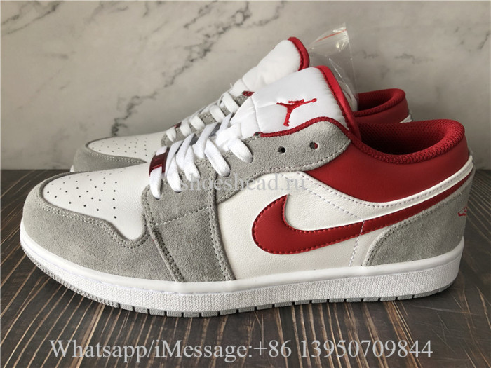 Air Jordan 1 Retro Low Grey Suede Red