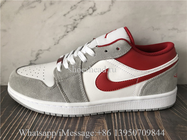 Air Jordan 1 Retro Low Grey Suede Red