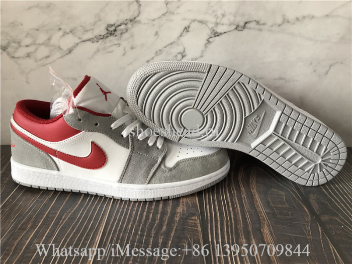 Air Jordan 1 Retro Low Grey Suede Red