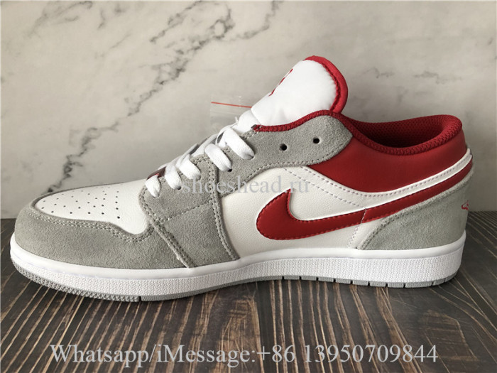 Air Jordan 1 Retro Low Grey Suede Red