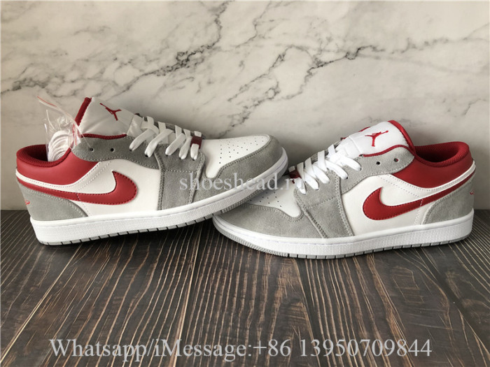 Air Jordan 1 Retro Low Grey Suede Red