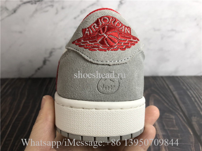 Travis Scott x Air Jordan 1 Retro Low Grey Suede Red