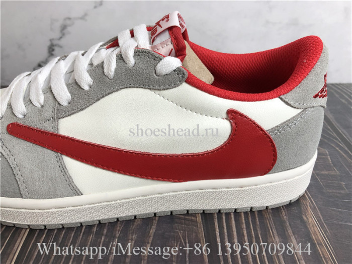 Travis Scott x Air Jordan 1 Retro Low Grey Suede Red