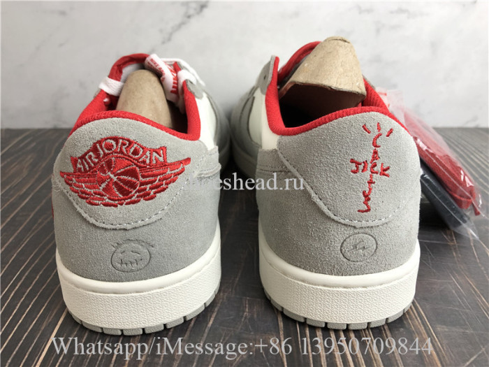 Travis Scott x Air Jordan 1 Retro Low Grey Suede Red