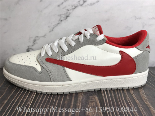Travis Scott x Air Jordan 1 Retro Low Grey Suede Red