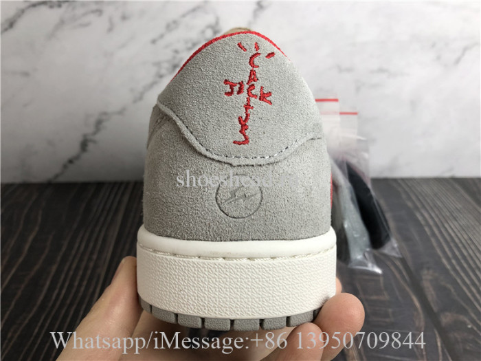 Travis Scott x Air Jordan 1 Retro Low Grey Suede Red