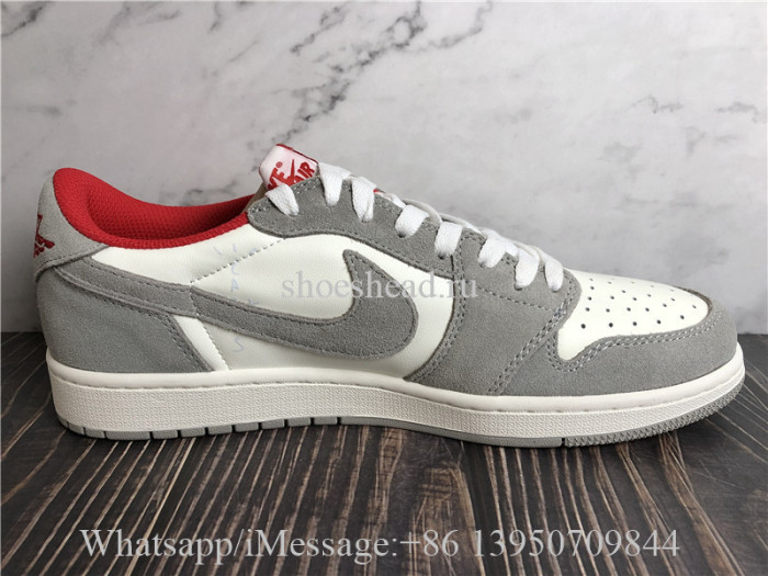 Travis Scott x Air Jordan 1 Retro Low Grey Suede Red