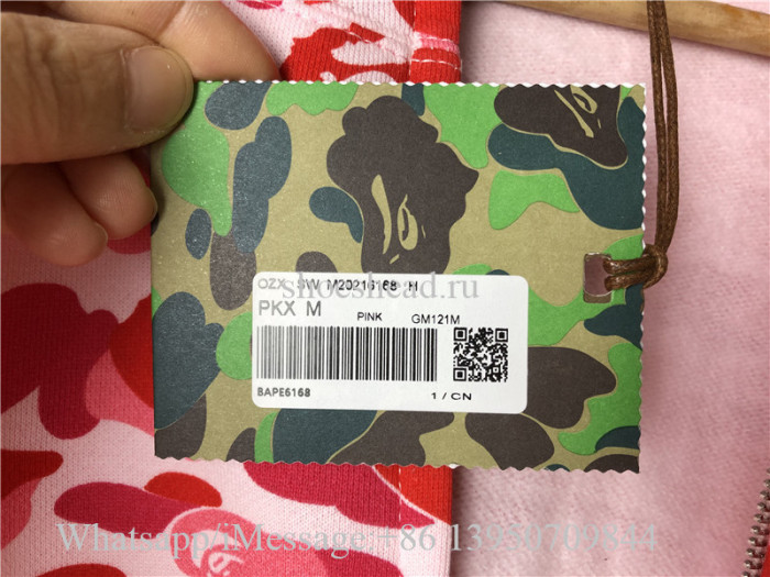 A Bathing Bape Shark Pink Hoodie