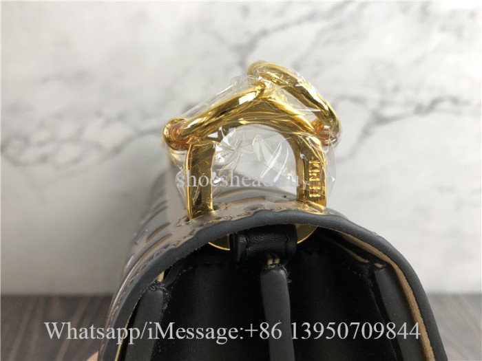 Original Fendi Kan I Bag Zucca Embossed Leather Medium