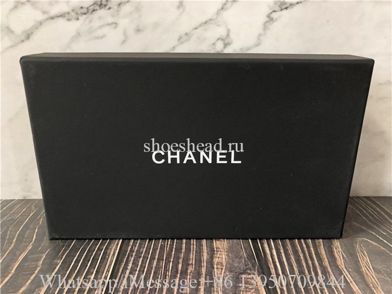 Original Chanel Classic Flap Wallet Grained Calfskin & Gold Tone Metal Black