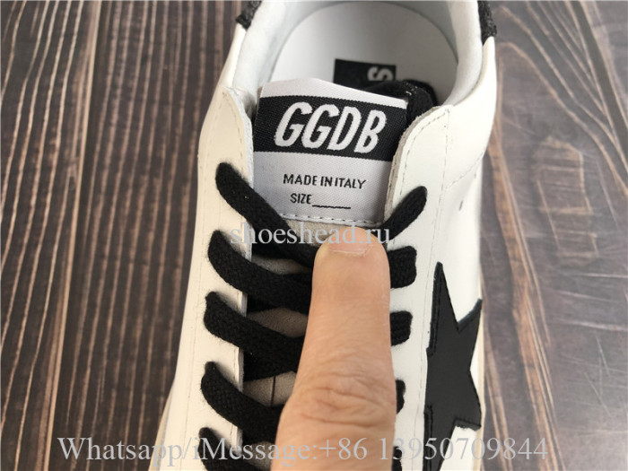 Golden Goose Super-Star Sneakers White Leather With Black Distressed Canvas Heel Tab