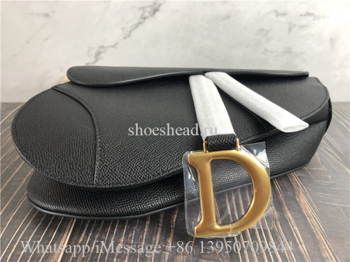 Original Dior Saddle Black Grained Calfskin Bag 25.5cm