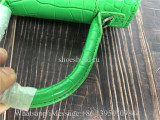 Original Balenciaga Hourglass XS Croc-Embossed Top-Handle Bag Green